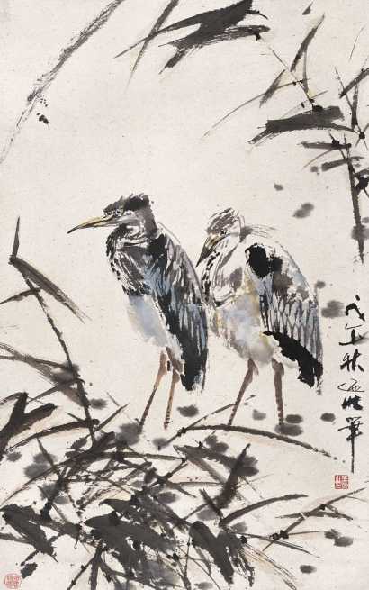 王乃壮 戊午（1978年作） 双鸟 立轴